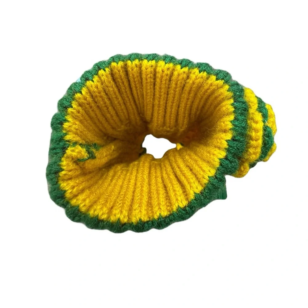 Handmade Green Bay Packers Inspired Knit Boot Cuffs with Flower Button Detail